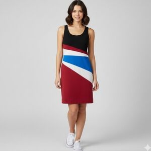 Lauren Ralph Lauren Mod Color Block Dress Large Red White Blue Sleeveless
